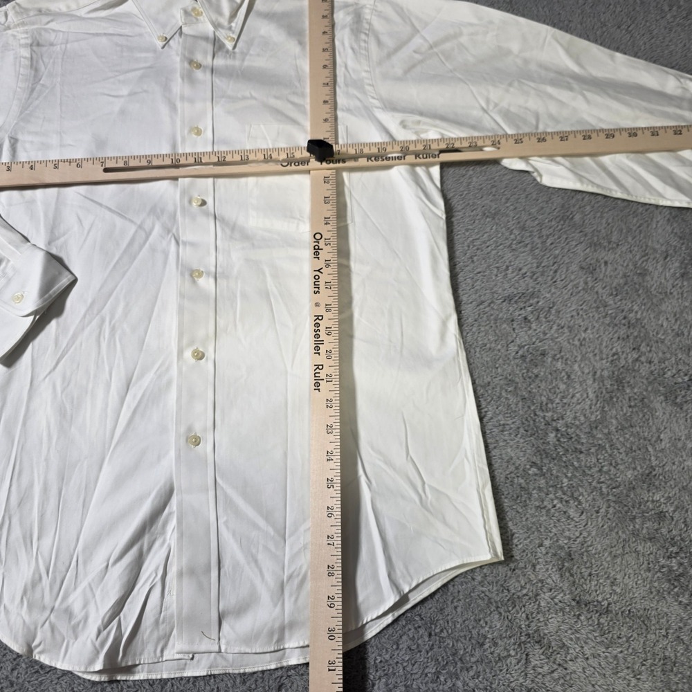 Arbor Way Mens 15.5 33 Dress Shirt White Cotton Pinpoint Button Down Long Sleeve - Picture 2 of 7
